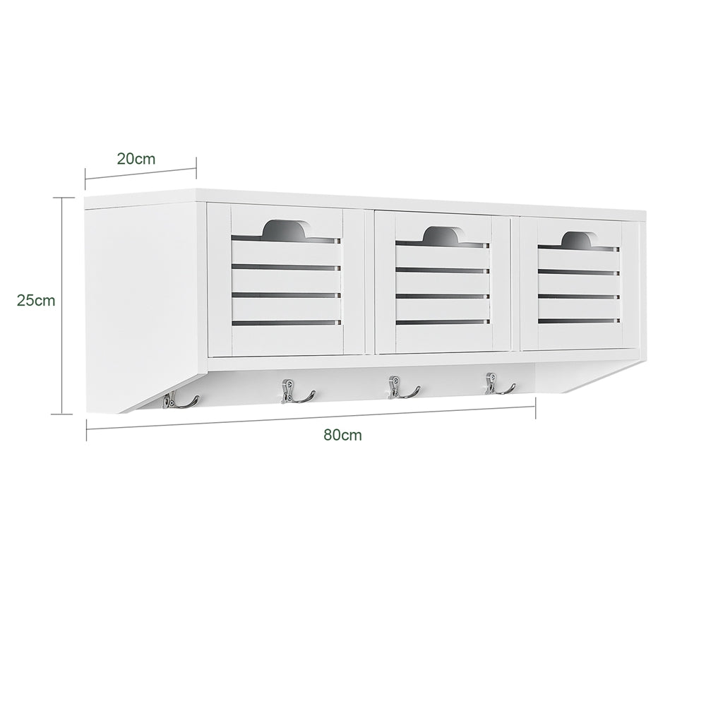 SoBuy | Wandgarderobe | Hängeregal | Flurgarderobe Weiß | FHK19-W