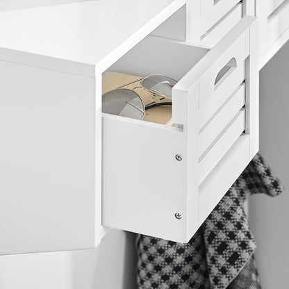 SoBuy | Wandgarderobe | Hängeregal | Flurgarderobe Weiß | FHK19-W