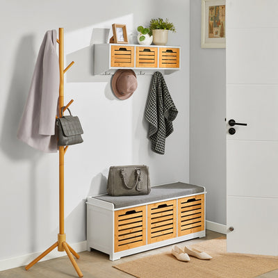 SoBuy | Wandgarderobe | Hängeregal | Flurgarderobe | FHK19-WN