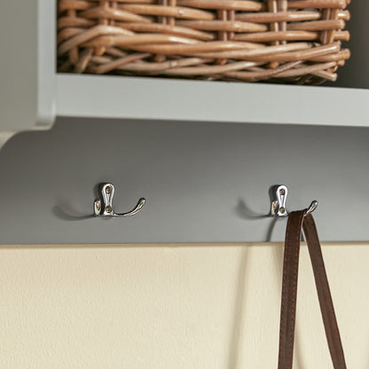 SoBuy | Wandgarderobe | Hängeregal | Flurgarderobe Hellgrau | FHK28-HG