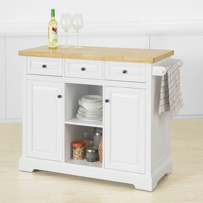 Sobuy SoBuy Kücheninsel Küchenwagen Küchenschrank Sideboard auf Rollen FKW101-WN