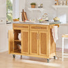 SoBuy | Kücheninsel | Küchenwagen mit erweiterbarer Arbeitsfläche | Küchenschrank Bambus | FKW69-N