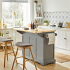 SoBuy | Kücheninsel | Küchenwagen mit erweiterbarer Arbeitsfläche | Küchenschrank | FKW71-HG