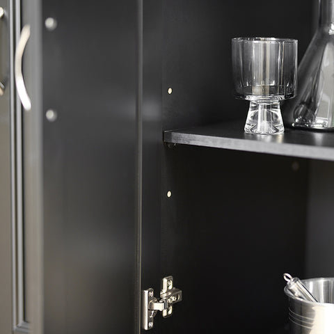 SoBuy | Kücheninsel | Küchenwagen mit erweiterbarer Arbeitsfläche | Küchenschrank Schwarz | FKW71-SCH