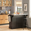 SoBuy | Kücheninsel | Küchenwagen mit erweiterbarer Arbeitsfläche | Küchenschrank Schwarz | FKW71-SCH