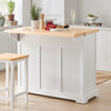 SoBuy | Kücheninsel | Küchenwagen mit erweiterbarer Arbeitsfläche | Küchenschrank Weiß | FKW71-WN