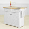 SoBuy | Kücheninsel | Küchenwagen mit Marmorplatte | Küchenschrank Weiß | FKW84-WN