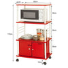 Sobuy | Mikrovlnná skříňka | Kuchyňská skříňka | Multi -Purpose Cabinet Red | FRG12-R