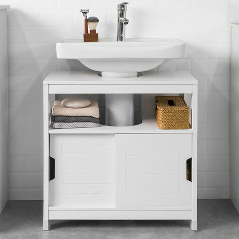 Sobuy | Umyvadlo bílé | Koupelnová skříňka | Koupelní nábytek venkovský dům | FRG128-II-W