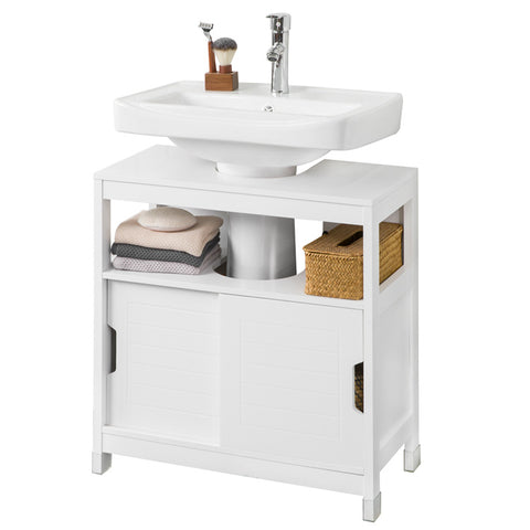 Sobuy | Umyvadlo bílé | Koupelnová skříňka | Koupelní nábytek venkovský dům | FRG128-II-W