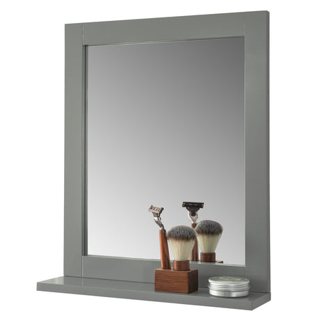Sobuy | Koupelnové zrcadlo s policí Wall Mirror | Zrcadlová ocel šedá | FRG129-SG