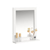 Sobuy | Koupelnové zrcadlo s policí Wall Mirror | Zrcadlo bílé | FRG129-W