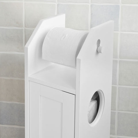 SoBuy | Toilettenpapierhalter | Toilettenpapier Aufbewahrung | Badezimmerschrank Weiß | FRG135-W