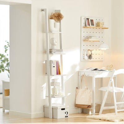 SoBuy | Leiterregal | Treppenregal | Badregal Weiß | FRG15-W