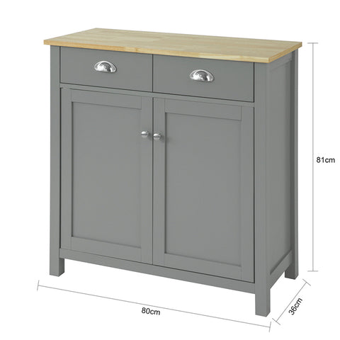 SoBuy | Sideboard | Küchenschrank mit Arbeitsplatte | Flurschrank Grau | FSB25-HG