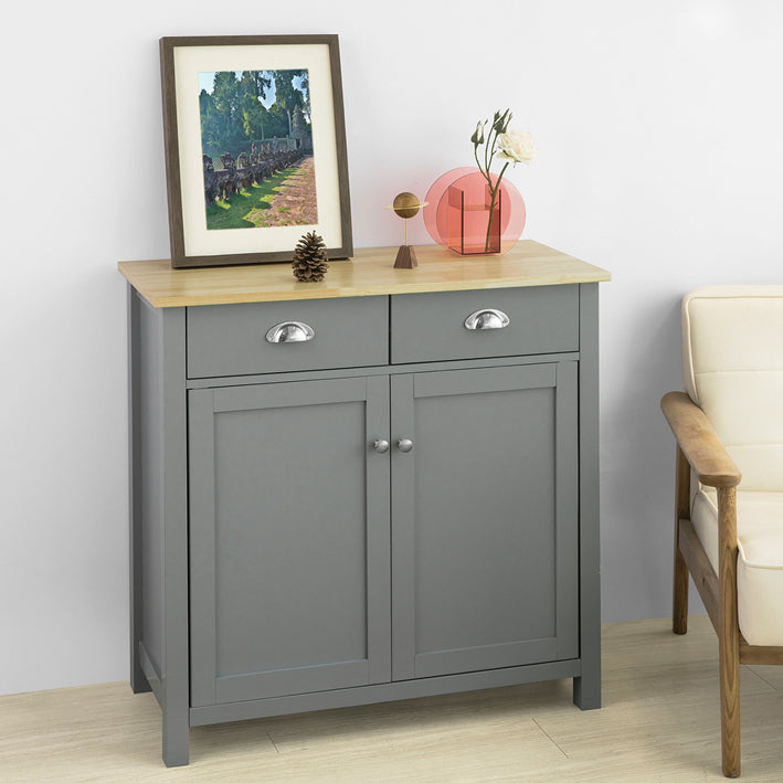 Sobuy SoBuy Sideboard Küchenschrank mit Arbeitsplatte Flurschrank Grau FSB25-HG