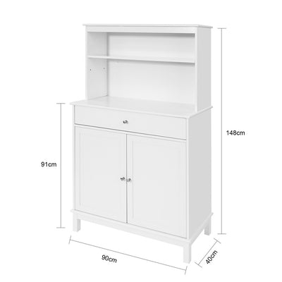 SoBuy | Küchenschrank | Beistellschrank | Sideboard weiß | FSB26-W