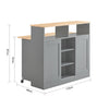 SoBuy | Sideboard mit Schiebetüren | Küchenschrank | Kommode hellgrau | FSB36-HG