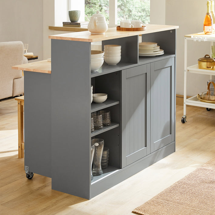 Sobuy SoBuy Sideboard mit Schiebetüren Küchenschrank Kommode hellgrau FSB36-HG