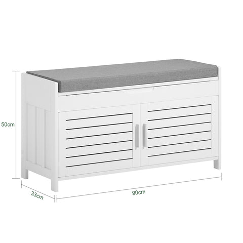 Sobuy | Cloakroom Bench | Sedadlo | Rostlinná lavice | Boty Bench White | FSR102-W