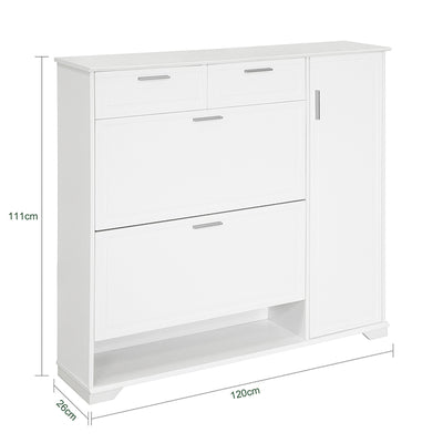 SoBuy | Schuhkipper | Schuhschrank | Schuhkommode Weiß | FSR104-W