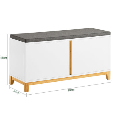 Vorverkauf | SoBuy | Schuhbank mit Sitzfläche | Sitzbank | Dielenbank | Weiß | FSR117-W