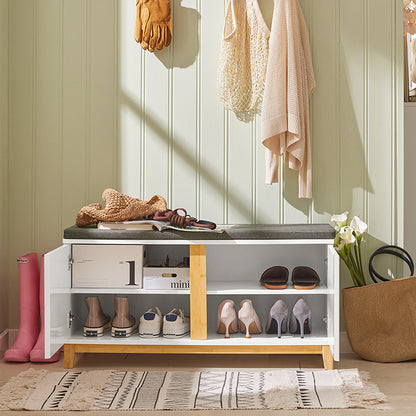 Vorverkauf | SoBuy | Schuhbank mit Sitzfläche | Sitzbank | Dielenbank | Weiß | FSR117-W