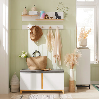 Vorverkauf | SoBuy | Schuhbank mit Sitzfläche | Sitzbank | Dielenbank | Weiß | FSR117-W