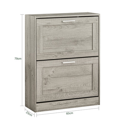 SoBuy | Schuhkipper | Schuhschrank mit 2 Klappen | Schuhkommode | FSR137-HG