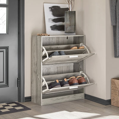 SoBuy | Schuhkipper | Schuhschrank mit 2 Klappen | Schuhkommode | FSR137-HG