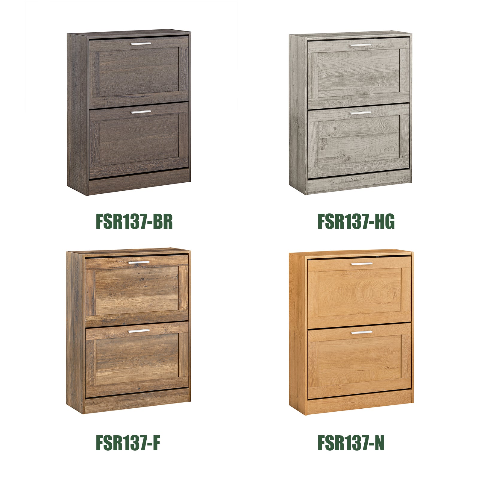 SoBuy | Schuhkipper | Schuhschrank mit 2 Klappen | Schuhkommode | FSR137-F