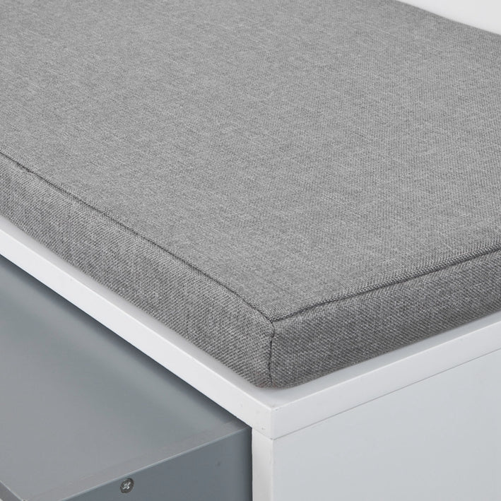 SoBuy | Garderobenbank | Sitzbank mit stauraum | Schuhbank Weiß | FSR37-W