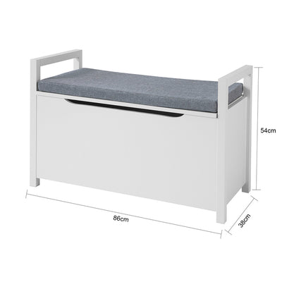 SoBuy | Schuhtruhe mit Klappe | Sitzbank | Spielzeugkiste | Weiß | FSR76-W