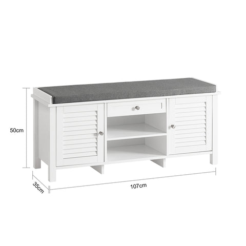 Sobuy | Cloakroom Bench | Sedadlo | Boty Bench White | FSR83-W