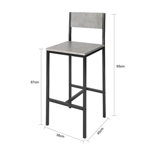 Sobuy | Bar Chair 2 Set | Tresen Stolička | Výška sedadla 67 cm | Kov | FST53 HGX2