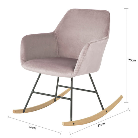 Sobuy | Descue židle | Swing Chair vyrobená ze sametu | Růžová | FST68-P