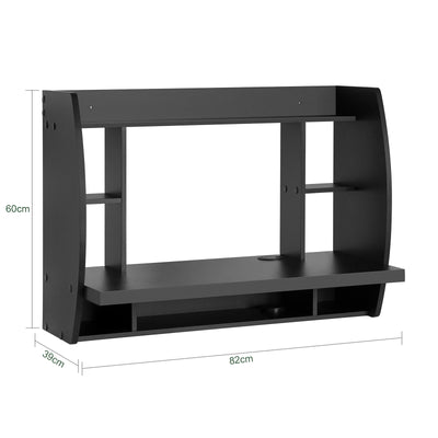 SoBuy | Wandtisch | Schreibtisch | Computertisch Schwarz | FWT18-SCH