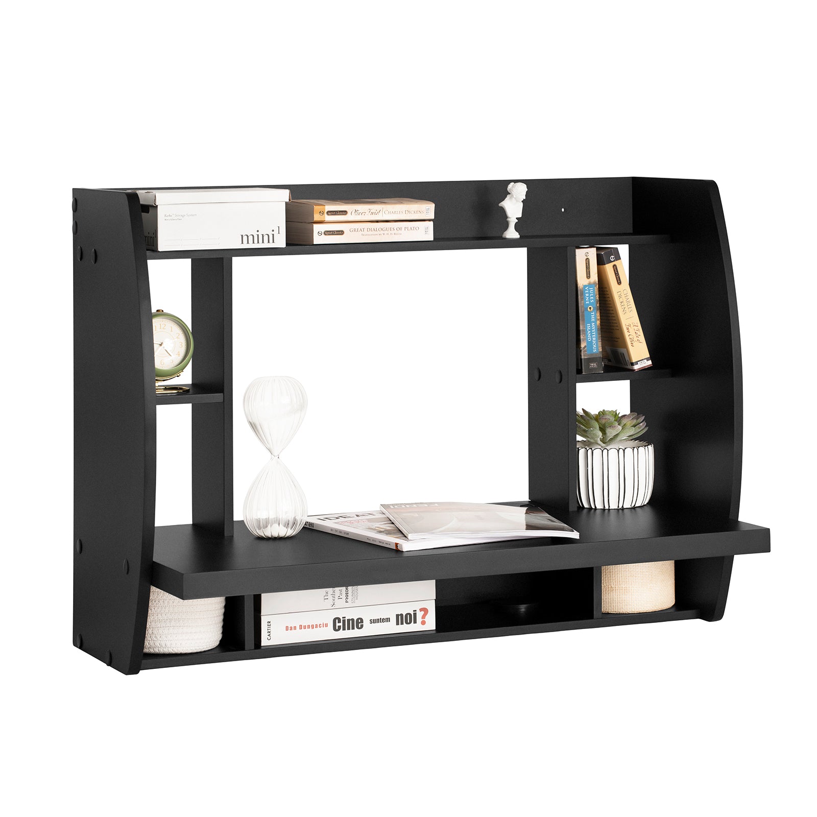 SoBuy | Wandtisch | Schreibtisch | Computertisch Schwarz | FWT18-SCH