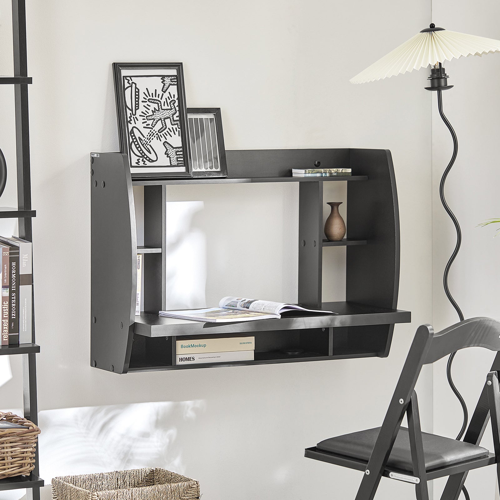 SoBuy | Wandtisch | Schreibtisch | Computertisch Schwarz | FWT18-SCH