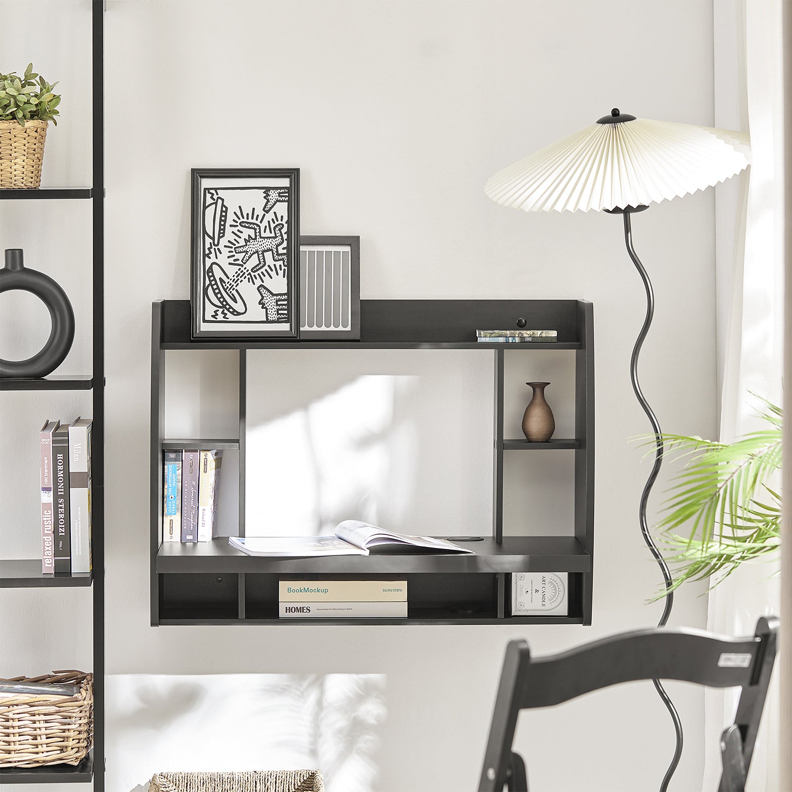 SoBuy | Wandtisch | Schreibtisch | Computertisch Schwarz | FWT18-SCH