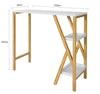 SoBuy | Design Bartisch | Stehtisch | Küchentisch | Bambus und Weiß | FWT56-W
