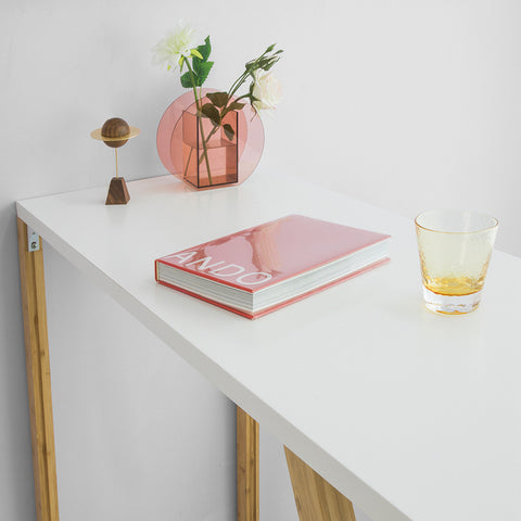 Sobuy | Design vousy | Stojící stůl | Kuchyňský stůl | Bambus a bílý | FWT56-W