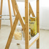 SoBuy | Design Bartisch | Stehtisch | Küchentisch | Bambus und Weiß | FWT56-W