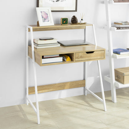 SoBuy | Schreibtisch | Bürotisch | Arbeitstisch | Weiß-Natur | FWT63-N