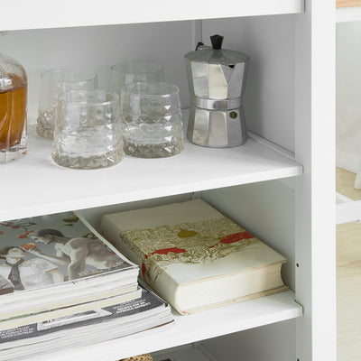 SoBuy | Bartisch | Kücheninsel | Küchentisch | weiß-Natur | FWT64-WN