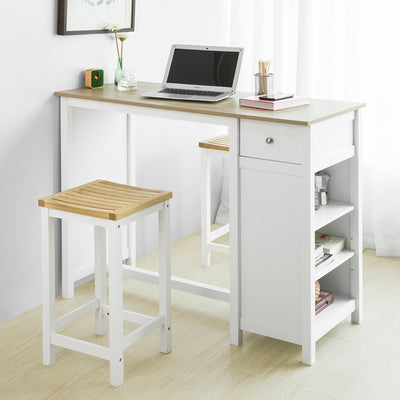SoBuy | Bartisch | Kücheninsel | Küchentisch | weiß-Natur | FWT64-WN