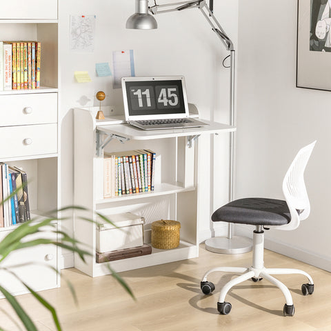 SoBuy | Schreibtisch klappbar | Computertisch | Arbeitstisch Weiß | FWT92-W