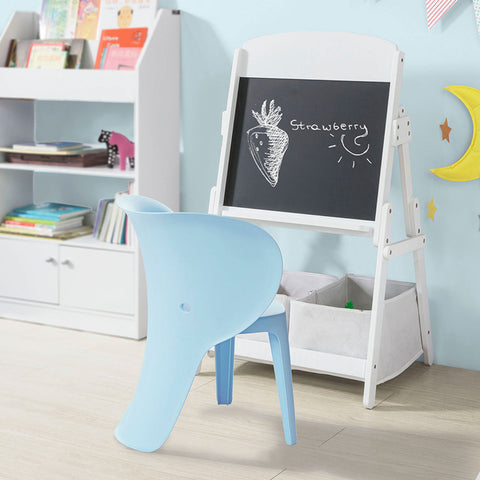 SoBuy | Kinderstuhl mit Lehne | Stühlchen | Sitzhöhe 32cm | Elefant Blau | KMB12-Bx2
