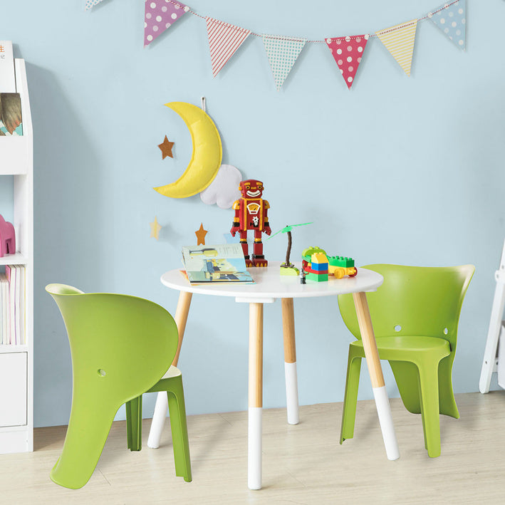 Sobuy SoBuy Kinderstuhl mit Lehne Stühlchen Sitzhöhe 32cm Elefant Grün KMB12-GRx2