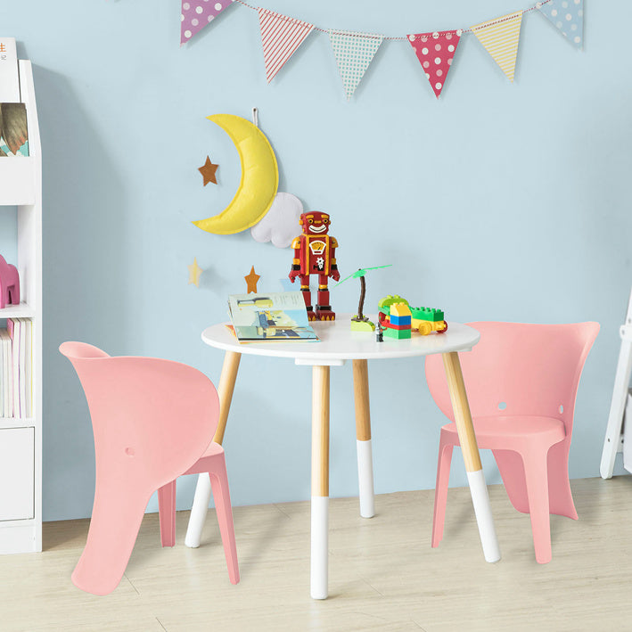 Sobuy SoBuy Kinderstuhl mit Lehne Stühlchen Sitzhöhe 32cm Elefant Pink KMB12-Px2